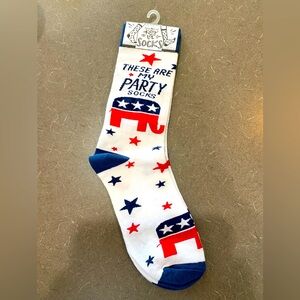 Primitives By Kathy Party Socks Unisex Elephant Political